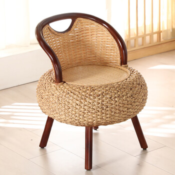 家用阳台藤椅单人靠背椅编织三件套懒人藤椅现代简约藤编小椅子高款