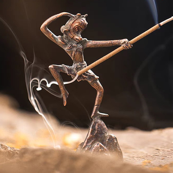 kidnoam 孙悟空家居摆件香插线香齐天大圣香炉檀香祥云底坐猴王家用