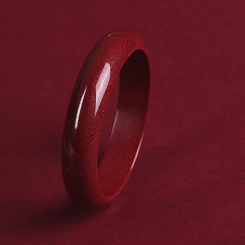 标卓朱砂手镯女款高含量紫金砂原矿石心经镯子女士帝王砂手镯宽版 宽