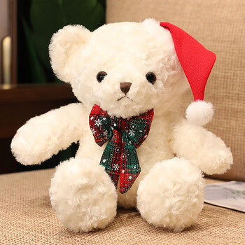 史泰萌shitaimeng白色圣诞熊泰迪熊毛绒玩具围巾熊公仔布娃娃大号80