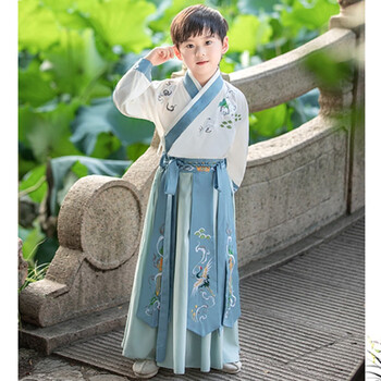 马樱红雨 儿童汉服男童中国风古装小男孩唐装宝宝书童国学服演出服