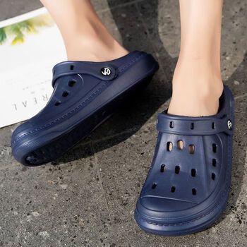 bulldaman洞洞鞋男夏季包头男士拖鞋休闲潮流半拖大头沙滩凉鞋男8703