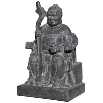 可狄石雕土地公土地婆神像摆件石头佛像平安土地公公婆婆祭拜青石福德