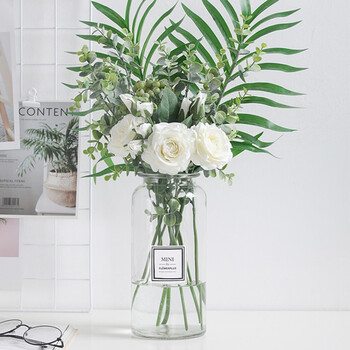 甜蜜点大号透明花瓶 甜蜜点花瓶母亲节礼物玻璃大号假花仿真花插花透明水培富贵竹百合花瓶花艺醒花桶摆件装饰 行情报价价格评测 京东