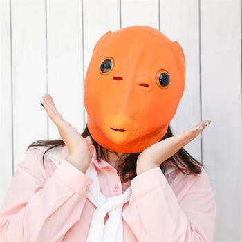 抖音绿头鱼头套面具可爱搞怪搞笑沙雕鱼头怪怪绿鱼人网红全脸无味 p61