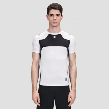 迪桑特descente训练健身男子运动紧身衣紧身短袖t恤d2231tco52白色wtl