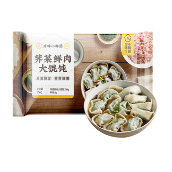 珍味小梅园 荠菜猪肉大馄饨256g*2袋早餐面点I