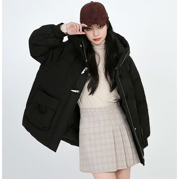 aemape美国苹果 2022春秋新款羽绒服女白鸭绒百搭休闲保暖连帽女士