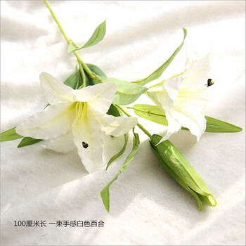 仿真百合花客厅假花仿真花桌面装饰花假花插花摆设落地花艺人造花绢布