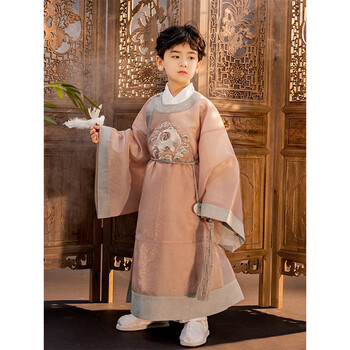 儿童汉服男童装小怀瑜宋制中国风学生圆领袍秋季演出