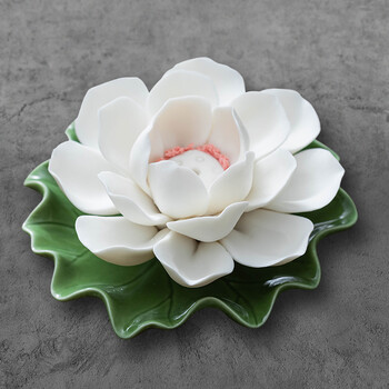 变色莲花茶宠 陶瓷变色茶宠摆件精品可养茶道创意莲花禅意茶台茶具