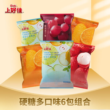 上好佳6口味6包硬糖组合 100g 混合口味：100g*6包