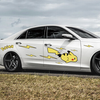 博紫适用于驱皮卡丘汽车贴纸大号车身车门遮挡划痕贴画嘻哈可爱动