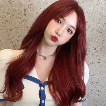 蒙倩(meng qian)红色染发剂2024流行男女显白潮色酒红棕色【新年发色