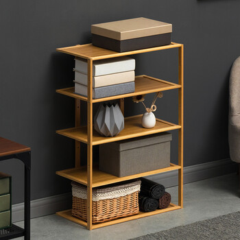 间储物架楠竹家用防尘置物架仓储货物架客厅收纳架卧室架子阳台层架