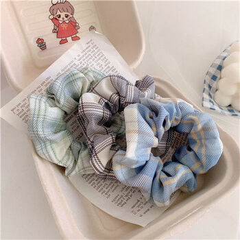 追属 beauty闺蜜大肠发圈仙气蓝色系猪大肠大肠圈法式丸子头韩版肥肠