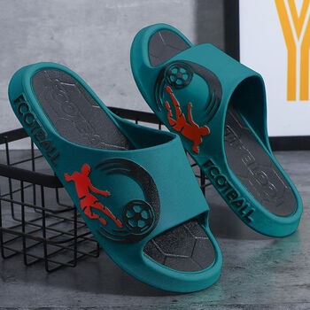 回pvc一字拖男款成人大童厚底踩屎感外穿居家室内两用防滑拖鞋力2310