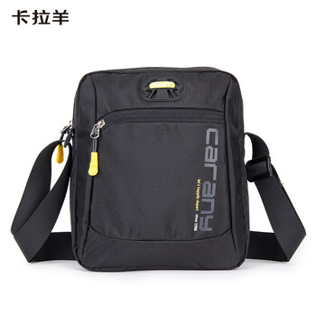 卡拉羊休闲运动包男单肩包多用斜挎包轻便潮流胸包CX4007黑色