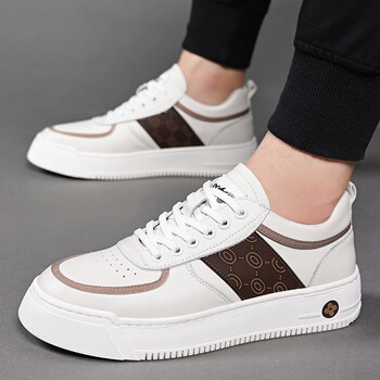 老爷车(wecker)秋季小白鞋男真皮舒适休闲鞋男时尚潮流百搭运动皮鞋男