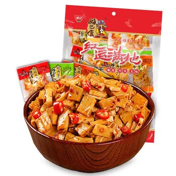好巴食豆腐干 好巴食红运满地量贩装豆腐干休闲零食豆干素食独立小包装多口味混装实惠包400g 行情报价价格评测 京东