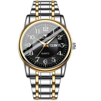 上海瑞士全自动机芯表防水日历男士老人手表中老年表石英非机械男 间