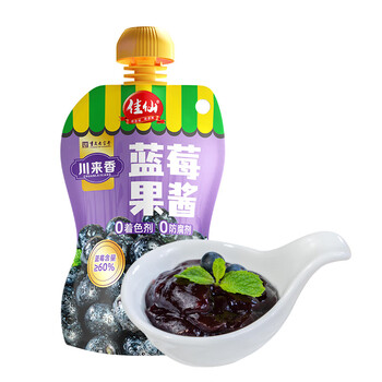 川来香蓝莓果酱100g袋装 0脂果酱果肉含量60%果肉夹心吐司面包烘焙