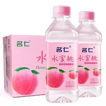 名仁苏打水无糖无汽弱碱性水375ml*24瓶原味柠檬蜜桃玫瑰薄荷味苏打水