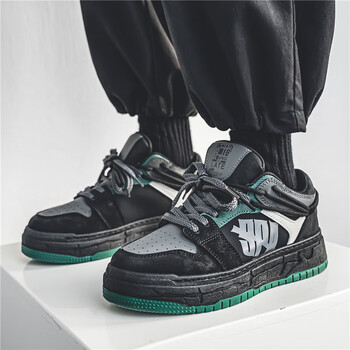 稻乡人男鞋夏季鞋子男爆款低帮板鞋滑板鞋运动休闲鞋潮鞋黑灰39