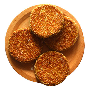 黄石港饼芝麻饼薄脆饼干批发湖北特产休闲小零食传统糕点芝麻馅饼10枚