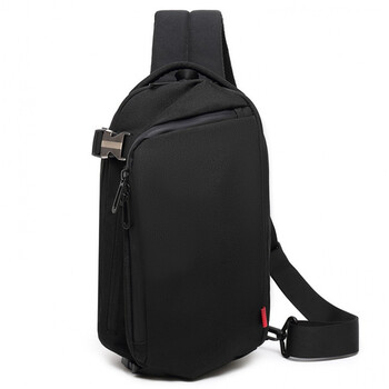 创意新款大容量胸包韩版男士单肩斜挎包休闲时尚户外小包风ck黑色