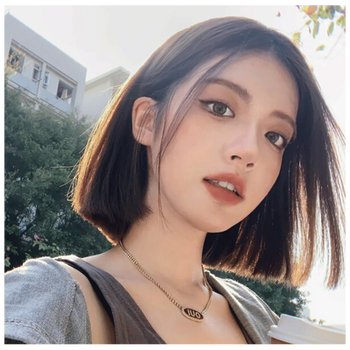 天使丝丝假发女短发网红夏季bobo头气质中分刘海韩式短直发全头套冷