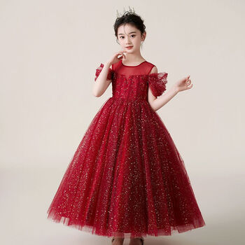 淘帝女孩连衣裙婚纱礼服裙中大童装长裙六一儿童演出表演服公主裙酒