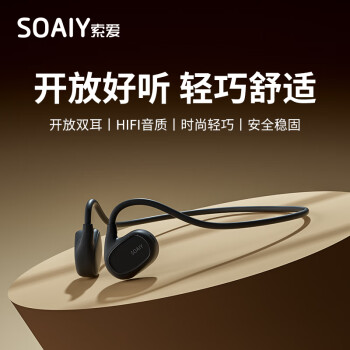 索爱（soaiy）GD19 骨传导蓝牙耳机 挂耳式运动跑步骑行耳机防水长续航适用于苹果安卓华为小米手机  水墨黑