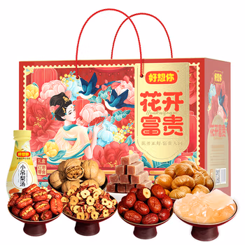 好想你枣夹核桃 花开富贵1876g 新疆特产坚果零食送礼整箱