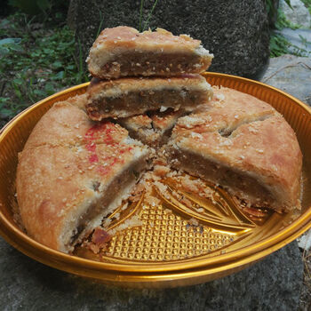 食芳溢现做中秋手工大月饼福建漳州香肉馅饼绿豆酥饼1斤18cm闽南特产