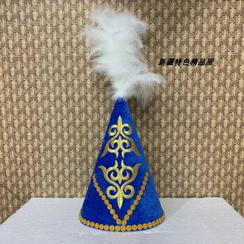 ny-nyc新疆哈萨克族演出帽子成人圆筒绣花帽舞台表演头饰民族特色小花