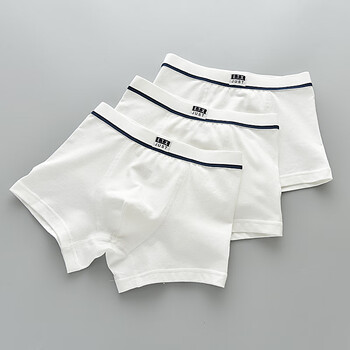 a类不卡屁屁儿童内裤白色纯棉男童全棉短裤纯白色学生四角裤无缝 etx