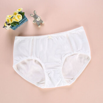 发育期青少年女生小学初中高中学生中腰内裤透气吸汗胖有大码 白色 l