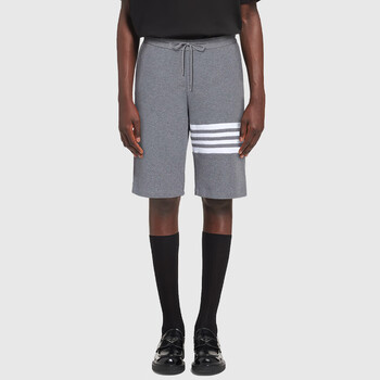 tb短裤华夫格男女同款情侣五分裤运动休闲篮球裤子经典条杠tb卫裤 浅