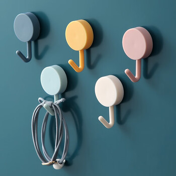 创意可爱挂钩强力粘胶厨房浴室免打孔壁挂墙上无痕粘钩门后挂衣勾经典