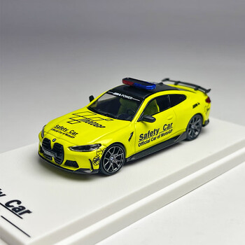 timemicro164宝马m4安全车涂装仿真合金汽车模型静态汽车摆件黄色轿车