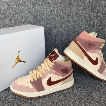 莆田定制鞋秋夏款aj烟灰紫红红豆男女同款高颜值情侣百搭 aj低帮烟灰