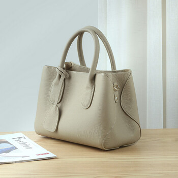 卡里普斯（CALYPSO）包包女2023新款头层牛皮手提包质感大容量单肩斜跨包女包 大象灰 小版