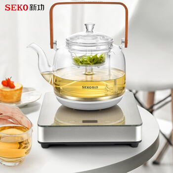 新功(seko)全自动底部上水电热水壶泡茶家用烧水壶保温喷淋式蒸煮煮茶