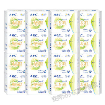 abc迷你护翼卫生巾190mm姨妈女日用组合装整箱官方无香味8片