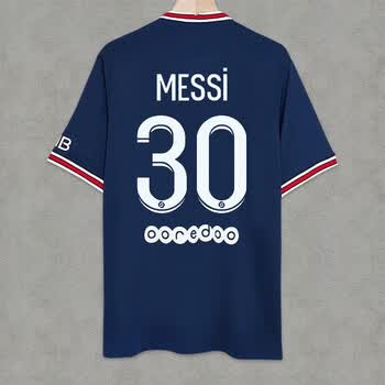 腾讯体育nba专营大巴黎球员版2122足球服30号梅西巴黎圣日耳曼客场