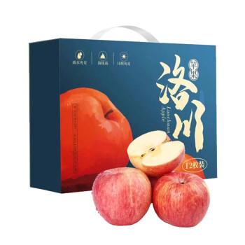 京鲜惠 洛川红富士苹果 12枚 精品大果礼盒装 单果230g以上 陕西特产当季生鲜水果洛川脆甜红富士