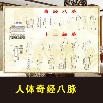 人体十二经络穴位图解任督二脉挂图中医养生穴位挂图海报写真 人体奇