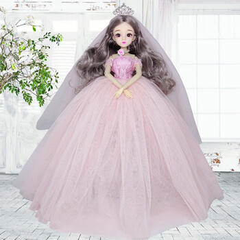 新品30厘米娃娃衣服换装娃娃婚纱娃娃婚纱公主拖尾女孩雅政芭比玩具弭