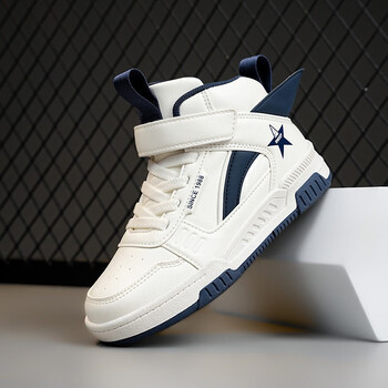 牧童牛小白鞋童鞋男童板鞋儿童鞋子2023新款春秋款中大童校园高帮休闲